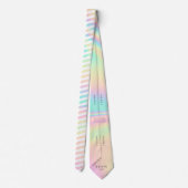Cravate Iridescente & White Stripe Groomsmen Fun Fact (Dos)