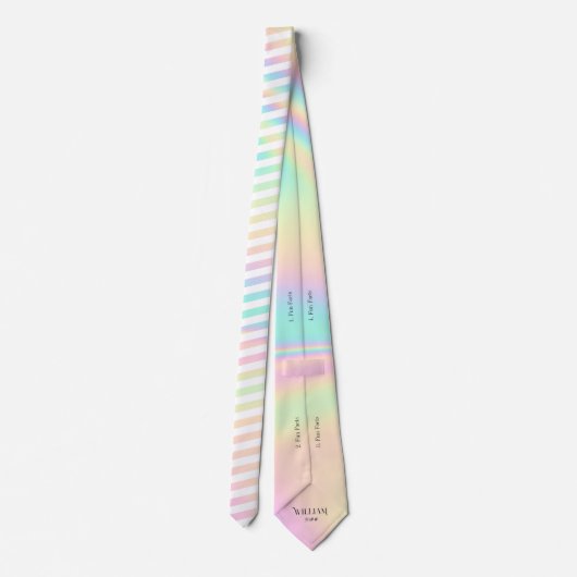 Cravate Iridescente & White Stripe Groomsmen Fun Fact (Dos)