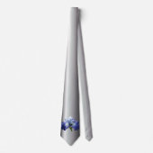 Cravate Iris bleu profond et blanc (Devant)
