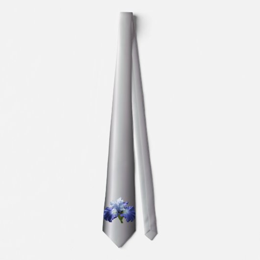 Cravate Iris bleu profond et blanc (Devant)