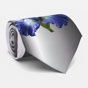 Cravate Iris bleu profond et blanc