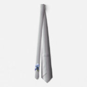 Cravate Iris bleu profond et blanc (Dos)