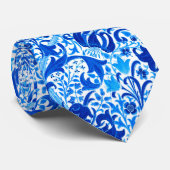 Cravate Iris de William Morris et lis, bleu de cobalt (Roulé)