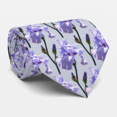 Cravate Iris lavande et bourgeons (Roulé)