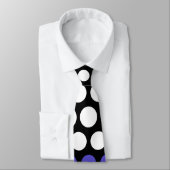 Cravate Iris moderne et motif de pois blanc (Attaché)