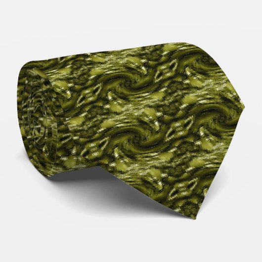 Cravate Iris - Olive (Roulé)