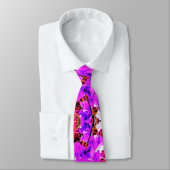 Cravate Iris violet Abstrait Ultra violet sur rouge (Attaché)