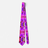 Cravate Iris violet Abstrait Ultra violet sur rouge (Devant)