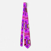 Cravate Iris violet Abstrait Ultra violet sur rouge (Dos)