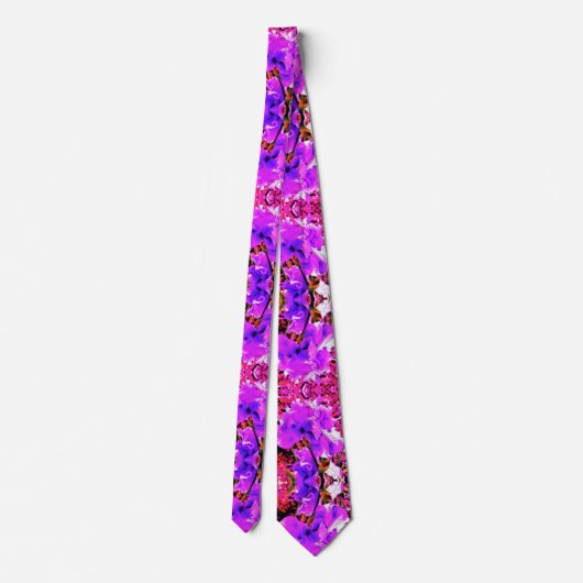 Cravate Iris violet Abstrait Ultra violet sur rouge (Dos)