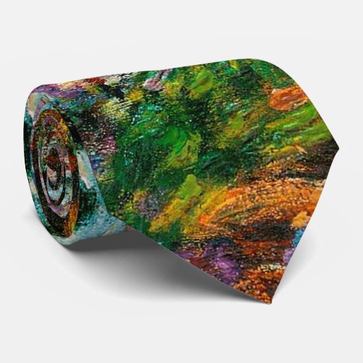 Cravate Irises Monet Garden Fleurs Giverny (Roulé)