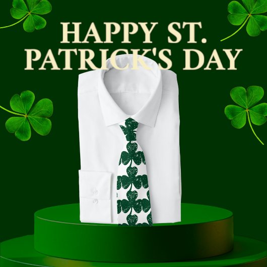 Cravate Irish Luck Stylo Grunge Clover Leaf