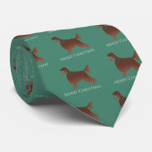 Cravate Irish Setter Chien Joyeux Noël Design (Roulé)