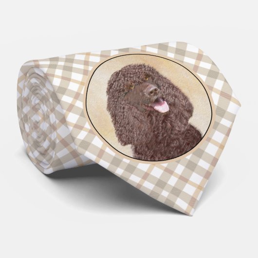 Cravate Irish Water Spaniel Peinture - Original Dog Art (Roulé)