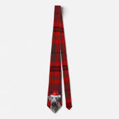 Cravate Irish Wolfhound Dog Red Plaid Christmas (Devant)