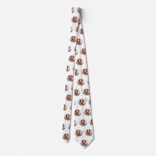Cravate Irlandais Red Setter Festive Wreath Pup (Dos)