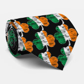 Cravate irlandaise affligée de shamrock de drapeau (Roulé)