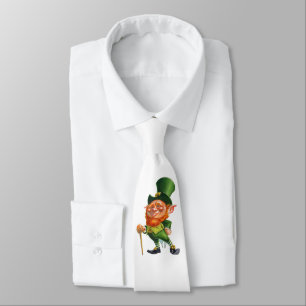 CRAVATE IRLANDAISE FUNNY LEPRECHAUN