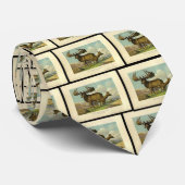 Cravate irlandaise vintage d'élans (Roulé)