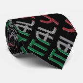 Cravate Italie Drapeau italien couleurs Motif de typograph (Roulé)