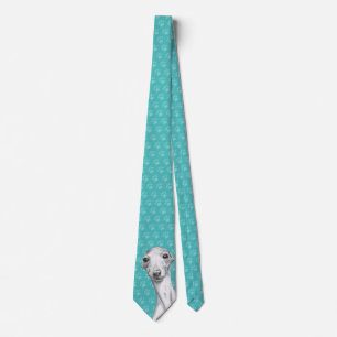 Cravate Italien Greyhound Cute Sketch Empreintes de pattes