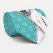 Cravate Italien Greyhound Cute Sketch Empreintes de pattes (Roulé)