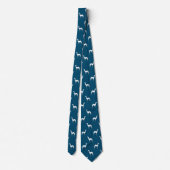 Cravate Italien Greyhound Whippet Silhouette Motif Bleu (Dos)