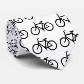 Cravate Itinéraire de vélo blanc et noir (Roulé)