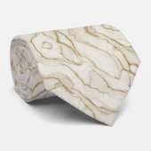 Cravate Ivory & Gold Marble (Roulé)