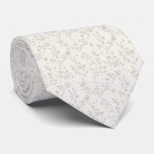 Cravate Ivory Subtle Floral (Roulé)