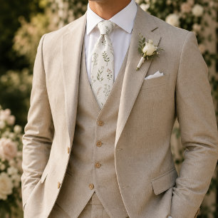 Cravate Ivory Wildflower Botanique