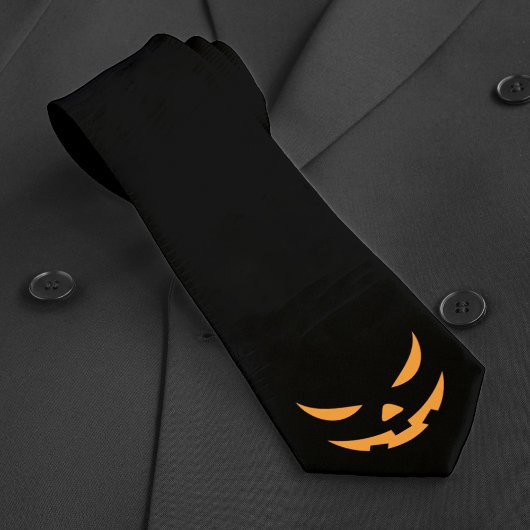 Cravate Jack-o'-lantern Face effrayant Citrouille Hallowee