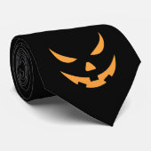 Cravate Jack-o'-lantern Face effrayant Citrouille Hallowee (Roulé)