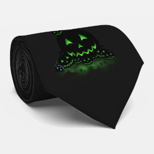 Cravate Jack O Lanternes d'Halloween noir et vert