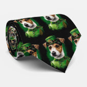 Cravate Jack Russell Chien en robe de fête St. Patrick (Roulé)