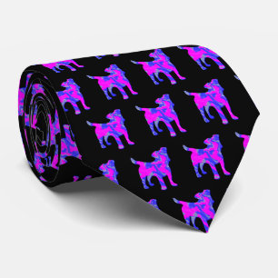 Cravate Jack Russell Terrier Chien mignon rose Silhouette