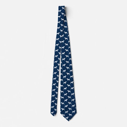 Cravate Jack Russell Terrier Dog Silhouettes Pattern Blue (Dos)