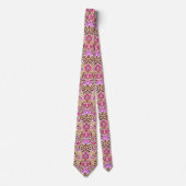 Cravate Jacobean Floral Damask, Fuchsia Violet et Brown (Devant)