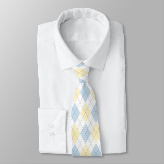 Cravate Jacquard bleu clair et jaune (Attaché)