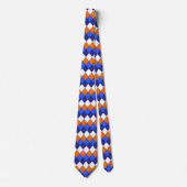 Cravate Jacquard bleu, orange et blanc (Devant)