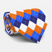 Cravate Jacquard bleu, orange et blanc (Roulé)