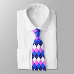 Cravate Jacquard bleu, rose et blanc