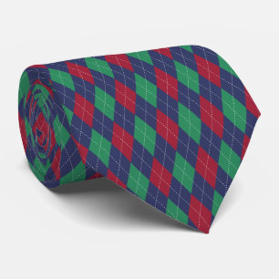 Cravate Jacquard classique Bleu Rouge Vert Noël