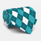 Cravate JACQUARD dans le ~~~ bleu et blanc turquoise (de (Roulé)