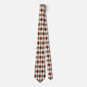 Cravate Jacquard de Noël profond rouge et vert Necktie (Devant)