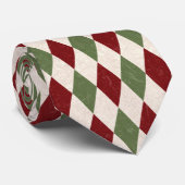 Cravate Jacquard de Noël profond rouge et vert Necktie (Roulé)