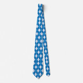 Cravate Jacquard d'été en Bleu Océan et Blanc (Devant)