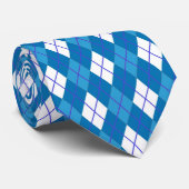 Cravate Jacquard d'été en Bleu Océan et Blanc (Roulé)