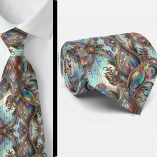 Cravate Jacquard Faux Soie   Luxe Paisley Gentleman