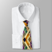 Cravate Jacquard Mardi Gras jaune violet vert (Attaché)